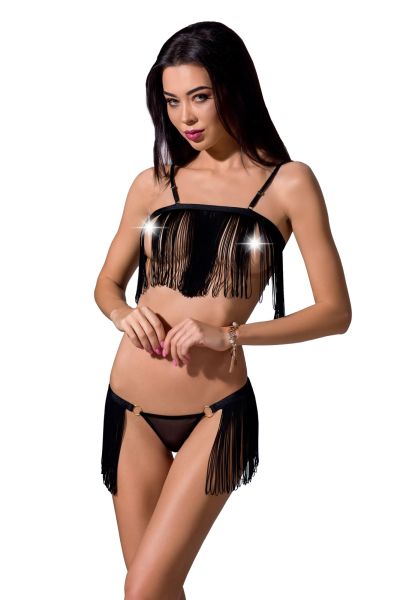 PE Kassandra 2pcs set with open bra black